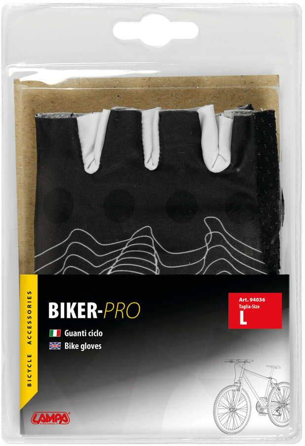 LAMPA 194036 Bike-Pro kerékpáros kesztyű, L méret
