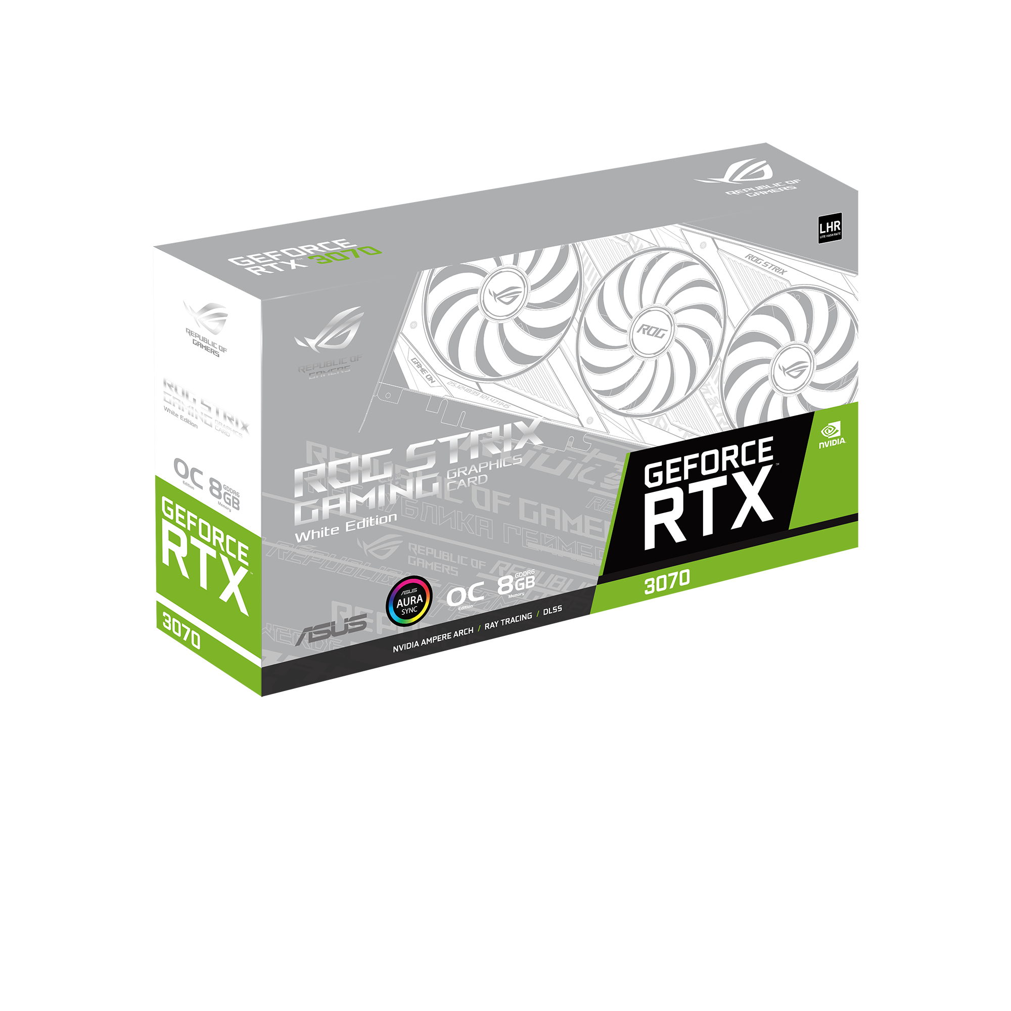 ASUS GeForce RTX™ 3070 ROG Strix Gaming OC White 8GB V2 LHR (90YV0FR9-M0NA00) (NVIDIA, Grafikkarte)