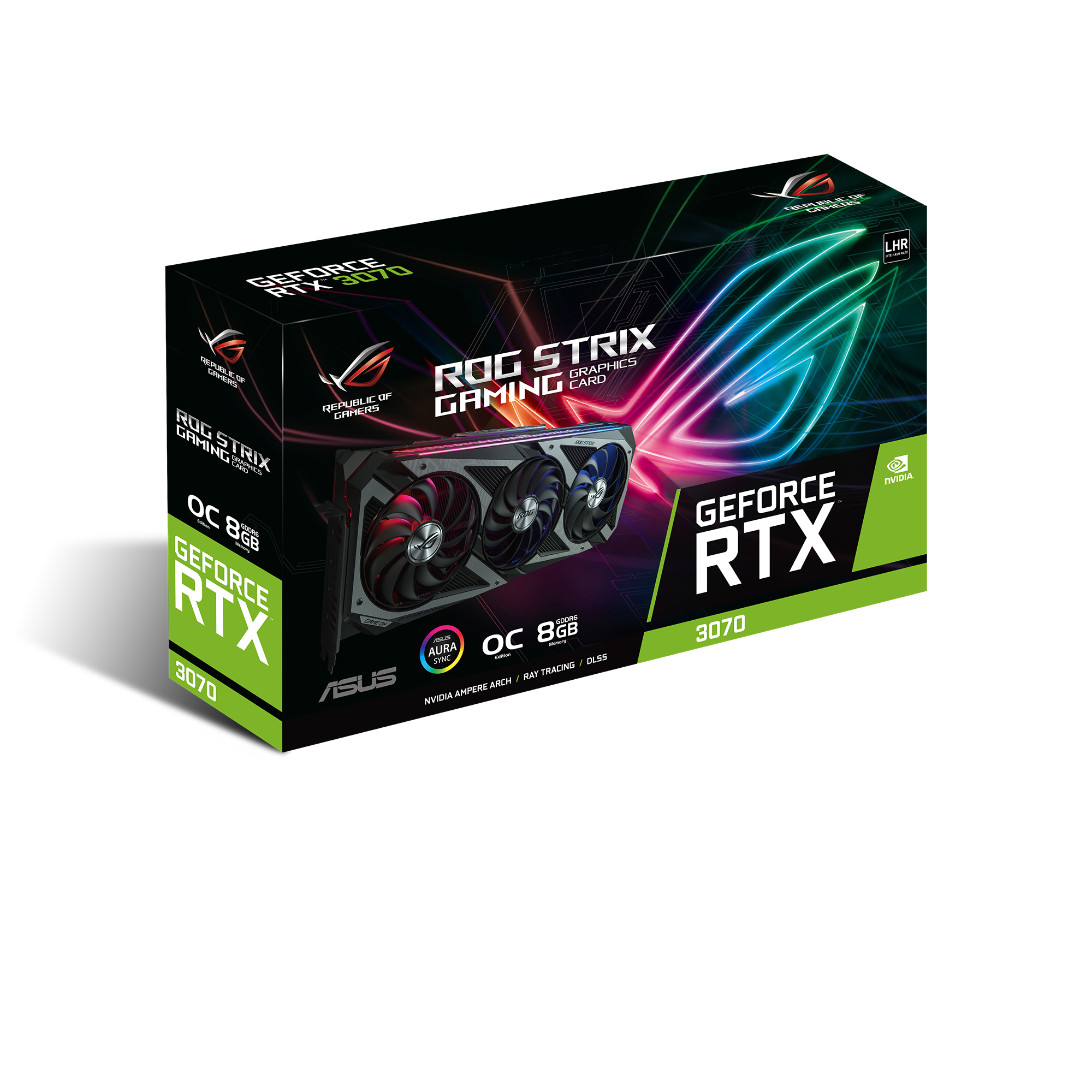 LHR RTX™ (NVIDIA, 3070 ASUS Strix OC (90YV0FR7-M0NA00) V2 8GB Grafikkarte) Gaming ROG GeForce