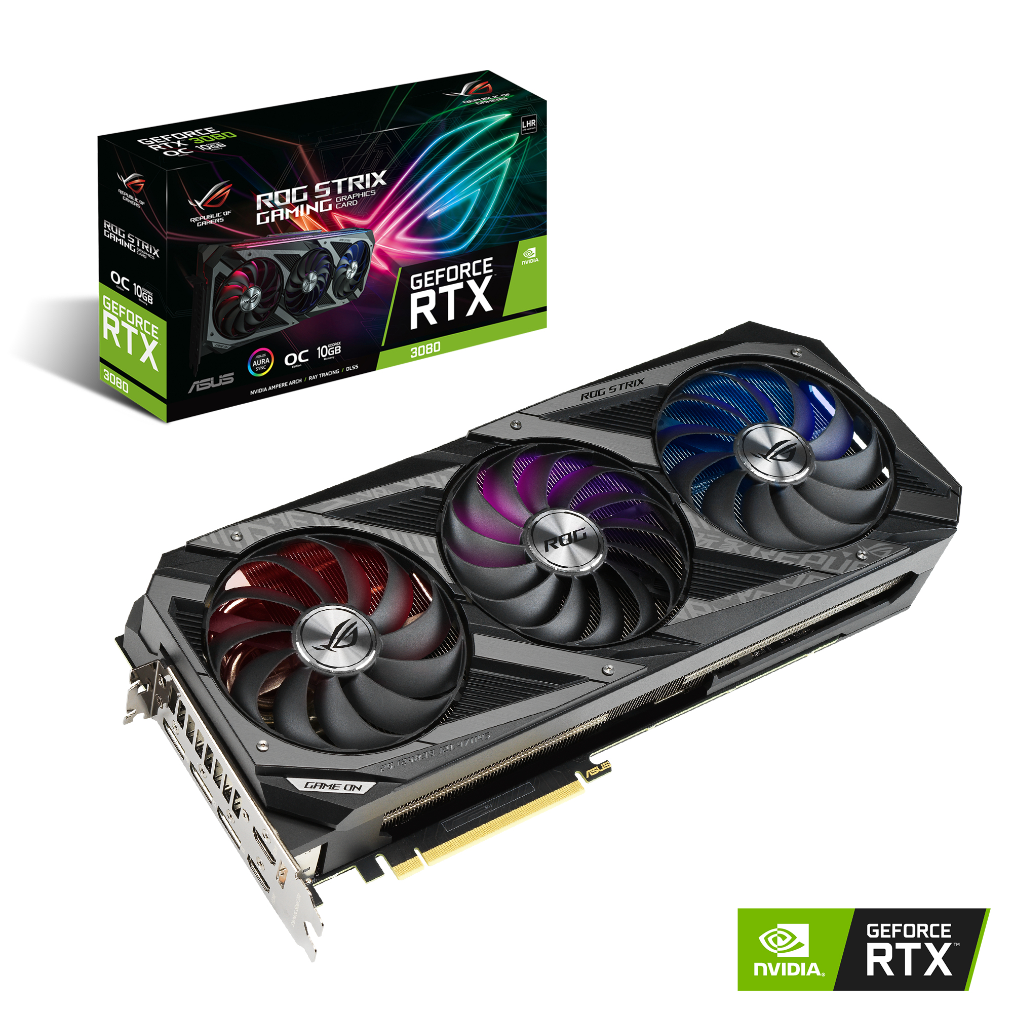 LHR RTX™ Strix GeForce Grafikkarte) OC ROG V2 (NVIDIA, 3080 ASUS 10GB Gaming (90YV0FA7-M0NM00)