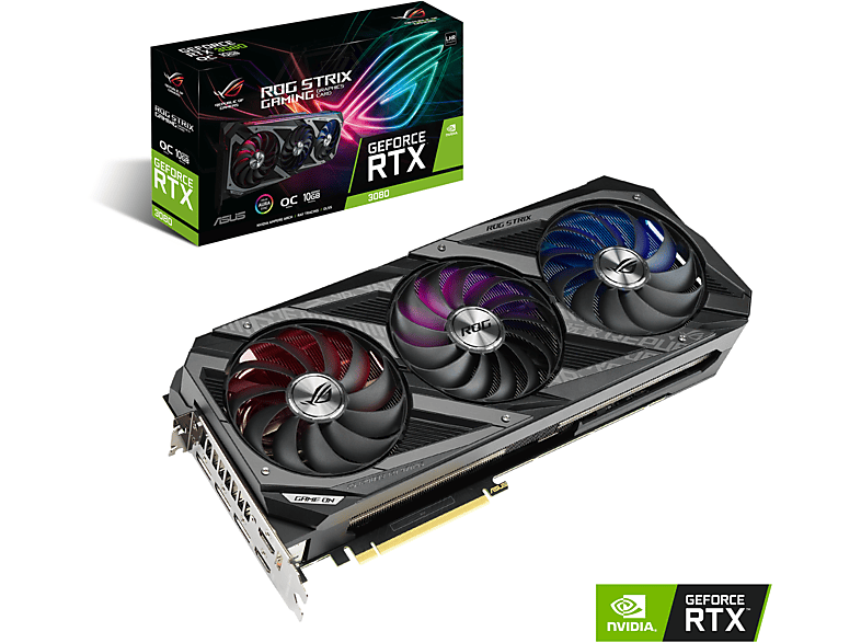 ASUS GeForce RTX™ 3080 ROG Strix V2 Grafikkarte) OC Gaming (90YV0FA7-M0NM00) (NVIDIA, 10GB LHR