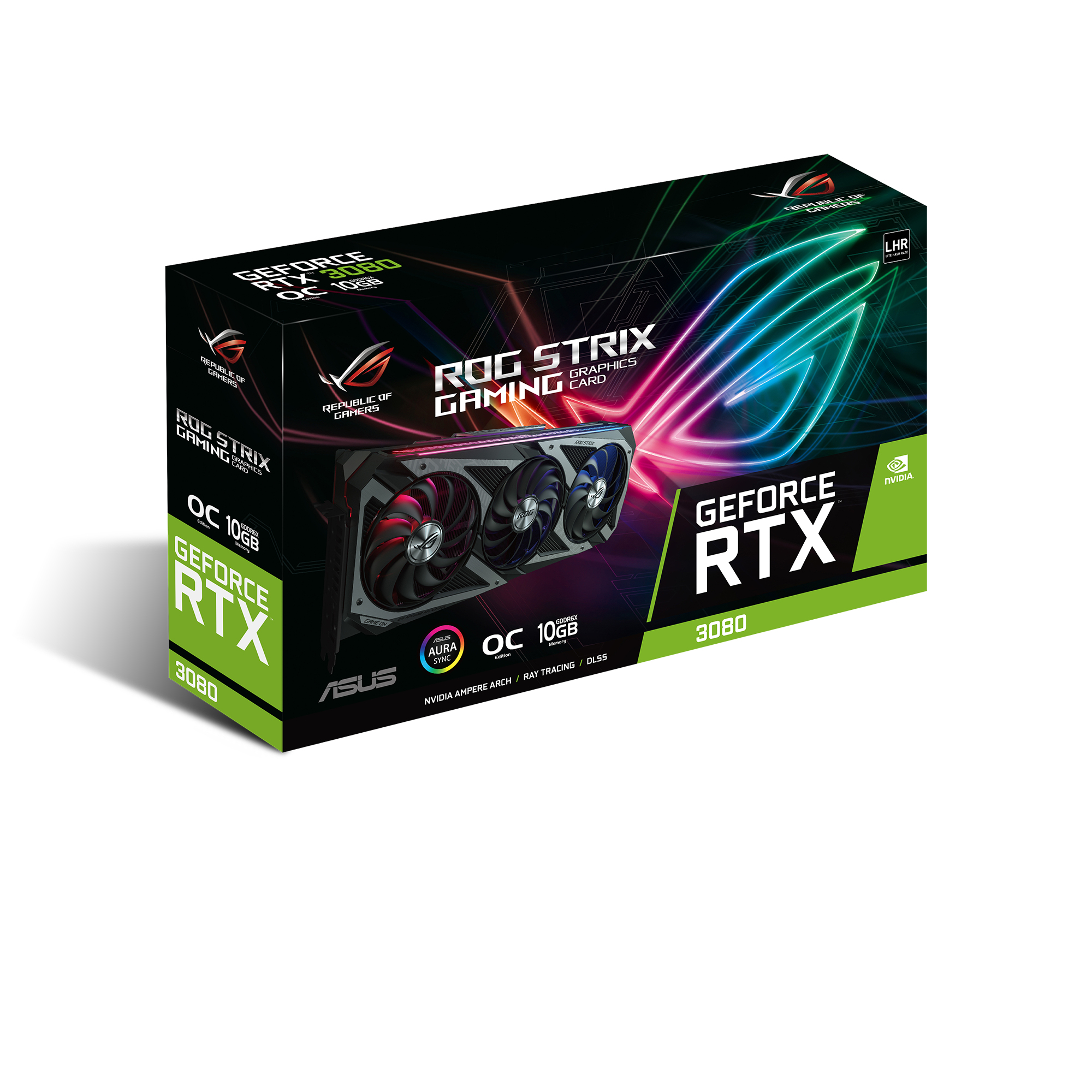3080 Gaming (NVIDIA, OC GeForce V2 LHR ASUS RTX™ Strix Grafikkarte) (90YV0FA7-M0NM00) 10GB ROG