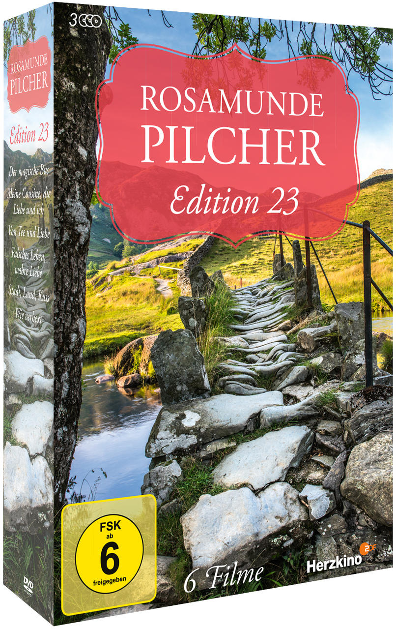 Rosamunde Pilcher Edition 23 DVD-Box, mit einem Steinweg und einer Wasserszene.