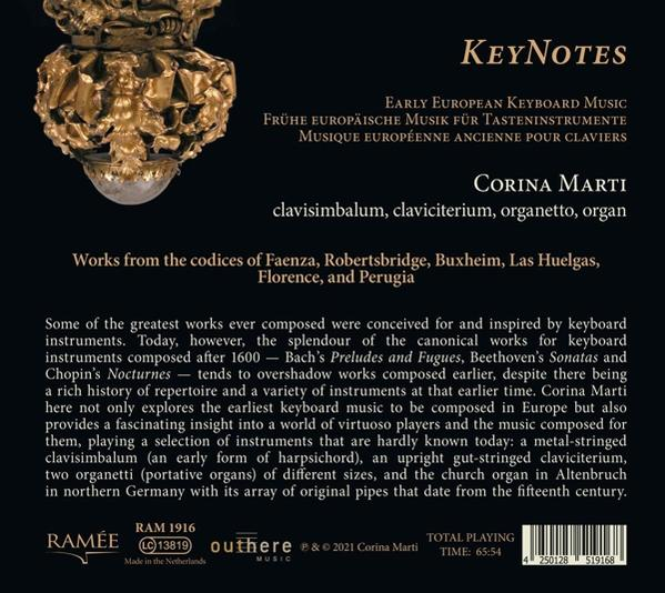 Vroege Europese klaviermuziek cd met gouden versieringen en tekst.