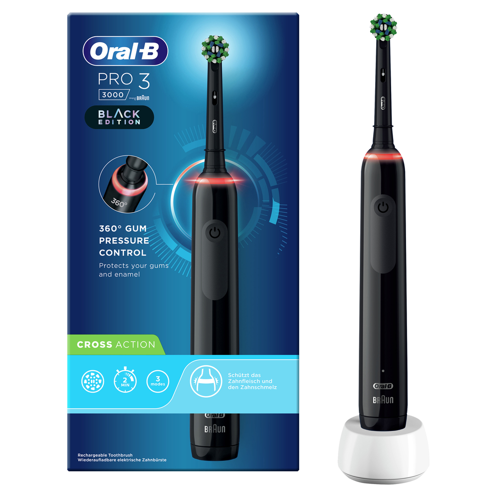 ORAL-B Pro 3 3000 Cross Action Elektrische Zahnbürste Black