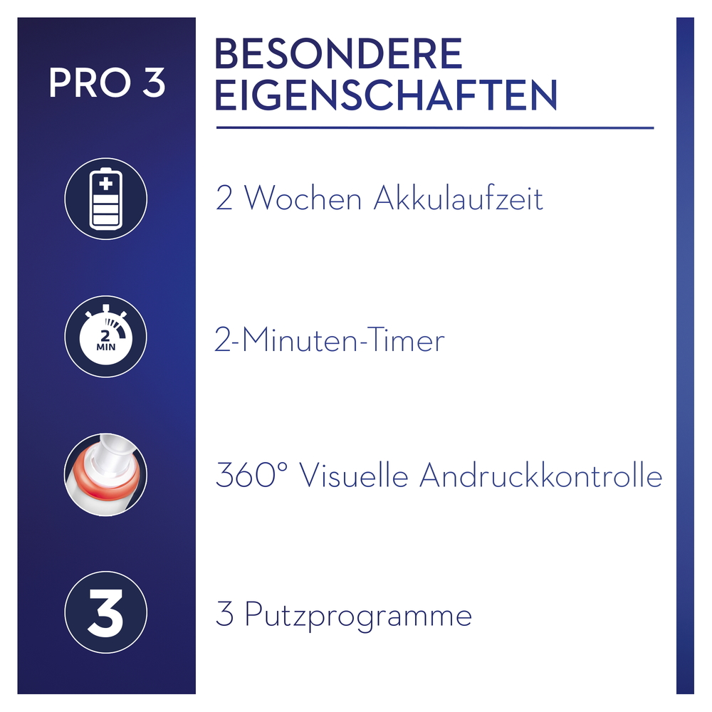 ORAL-B Pro 3 3000 Cross Action Elektrische Zahnbürste Black