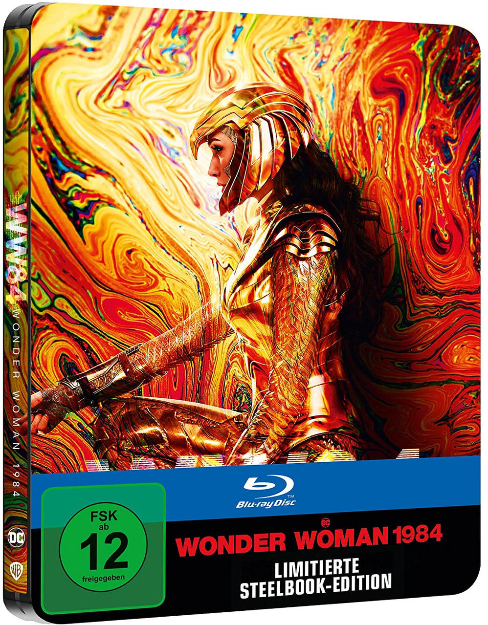 Wonder Woman Blu-ray Boxset. Das Cover zeigt Wonder Woman in Gold.