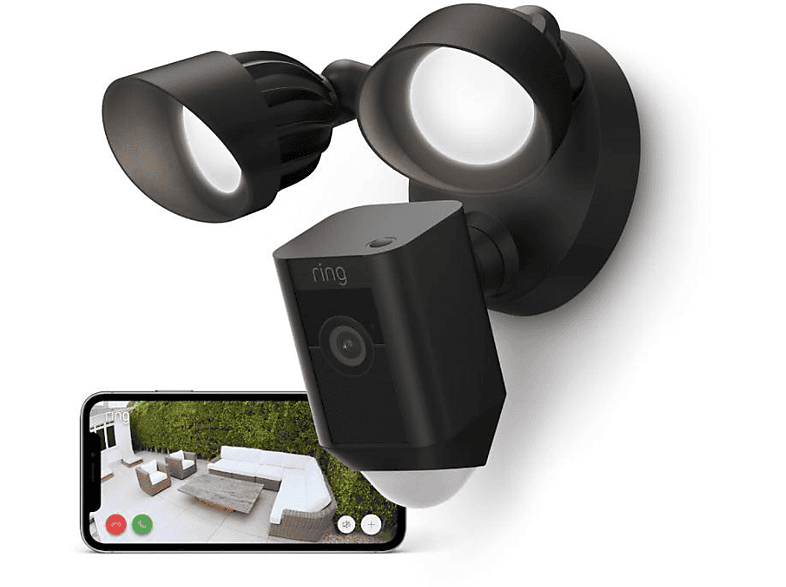 Thumbnail - RING Floodlight Cam Wired Plus - Black, Überwachungskamera