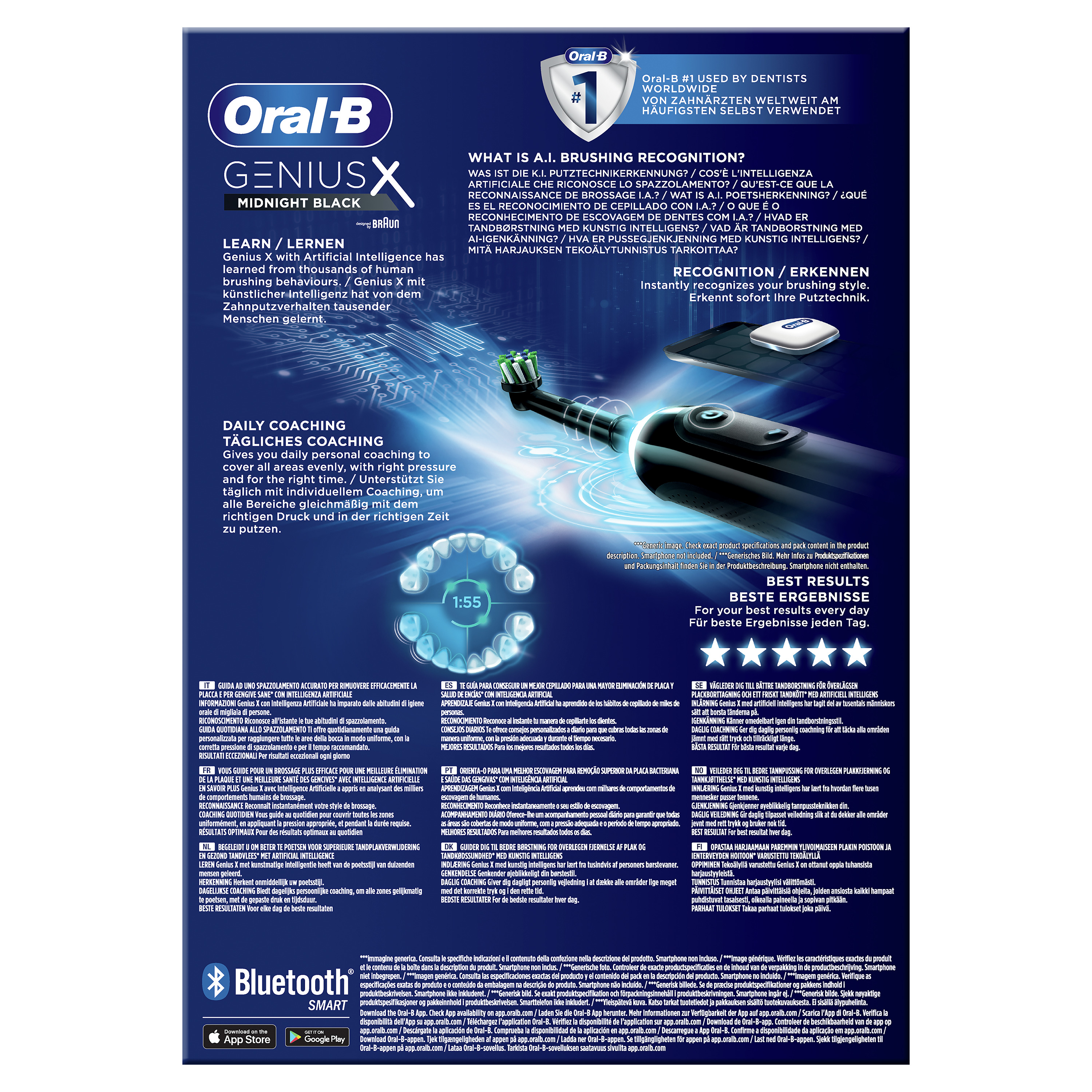 ORAL-B Genius X mit Reiseetui Elektrische Zahnbürste Midnight Black