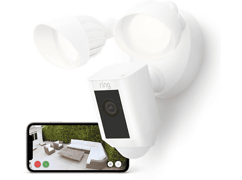 Thumbnail - RING Floodlight Cam Wired Plus - White, Überwachungskamera