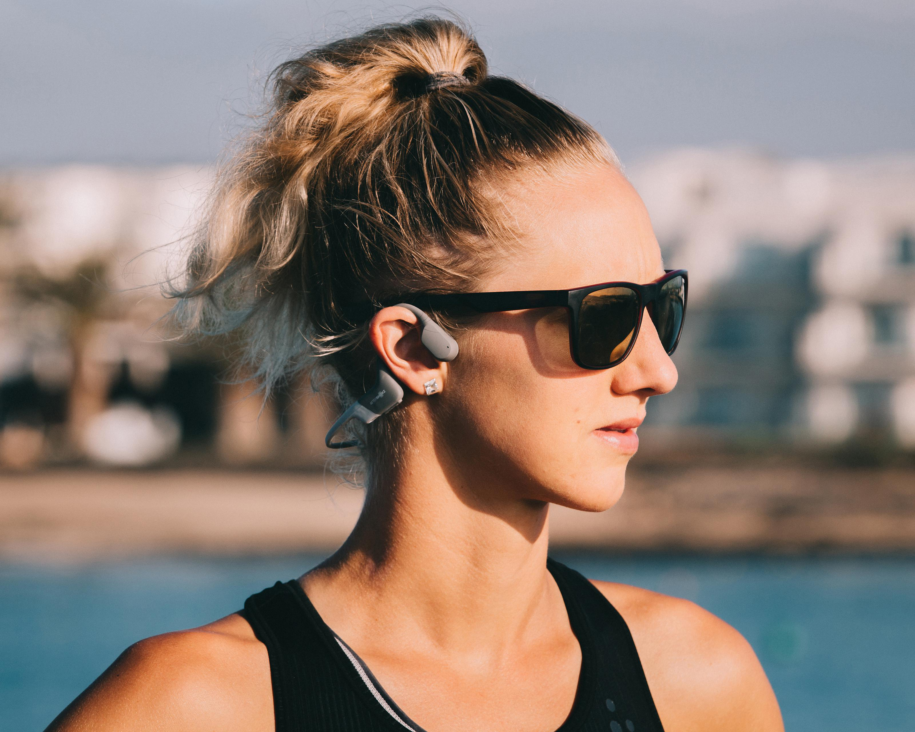 AFTERSHOKZ AEROPEX, Open-ear Headset Bluetooth Hellgrau