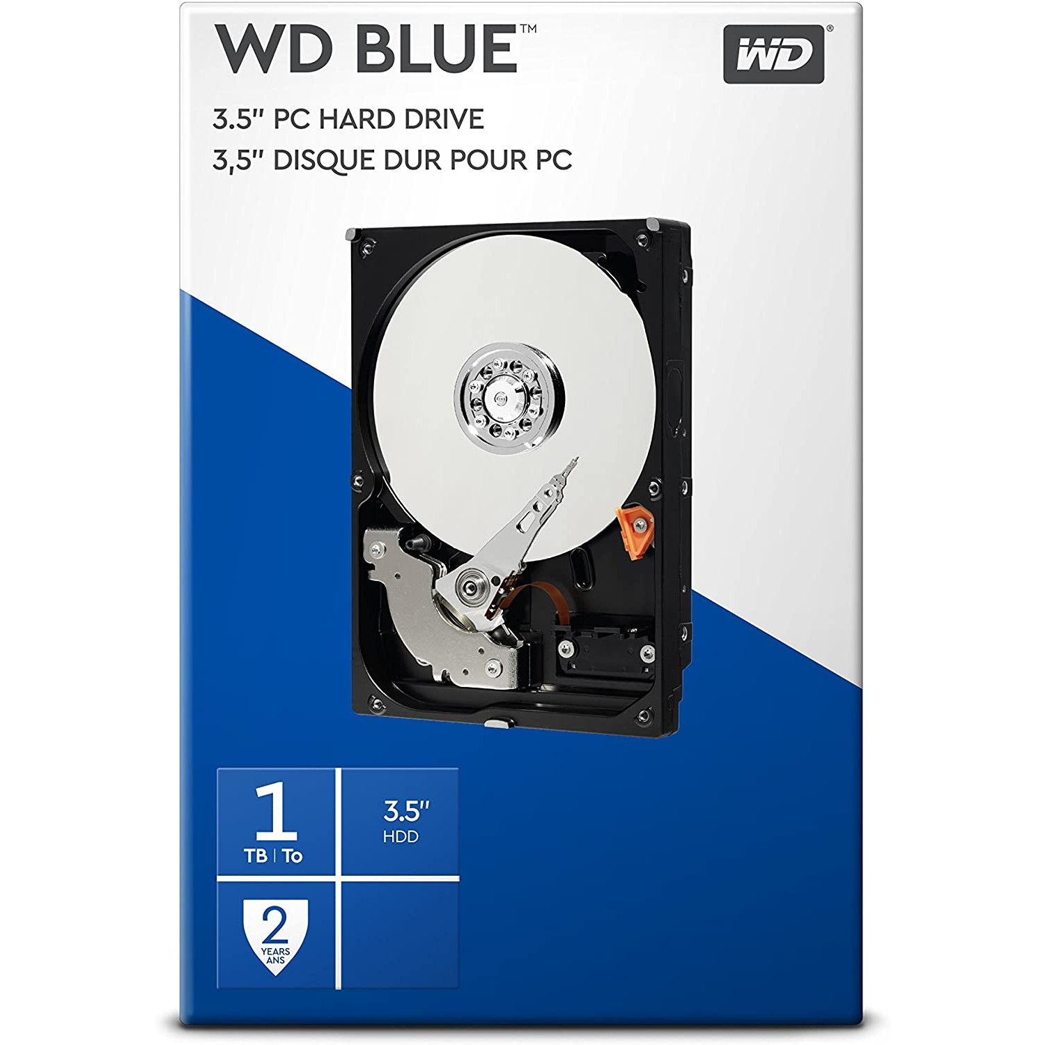 Disco duro interno 1 TB - Western Digital WD Blue Desktop, SATA 3, 6 Gb/s, 3.5", Caché 64 MB, 7200 rpm, Azul