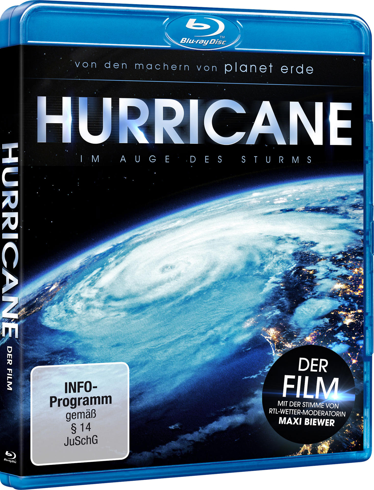 Blu-ray-Disc-Cover für den Film 'Hurricane', mit einem Hurrikan.