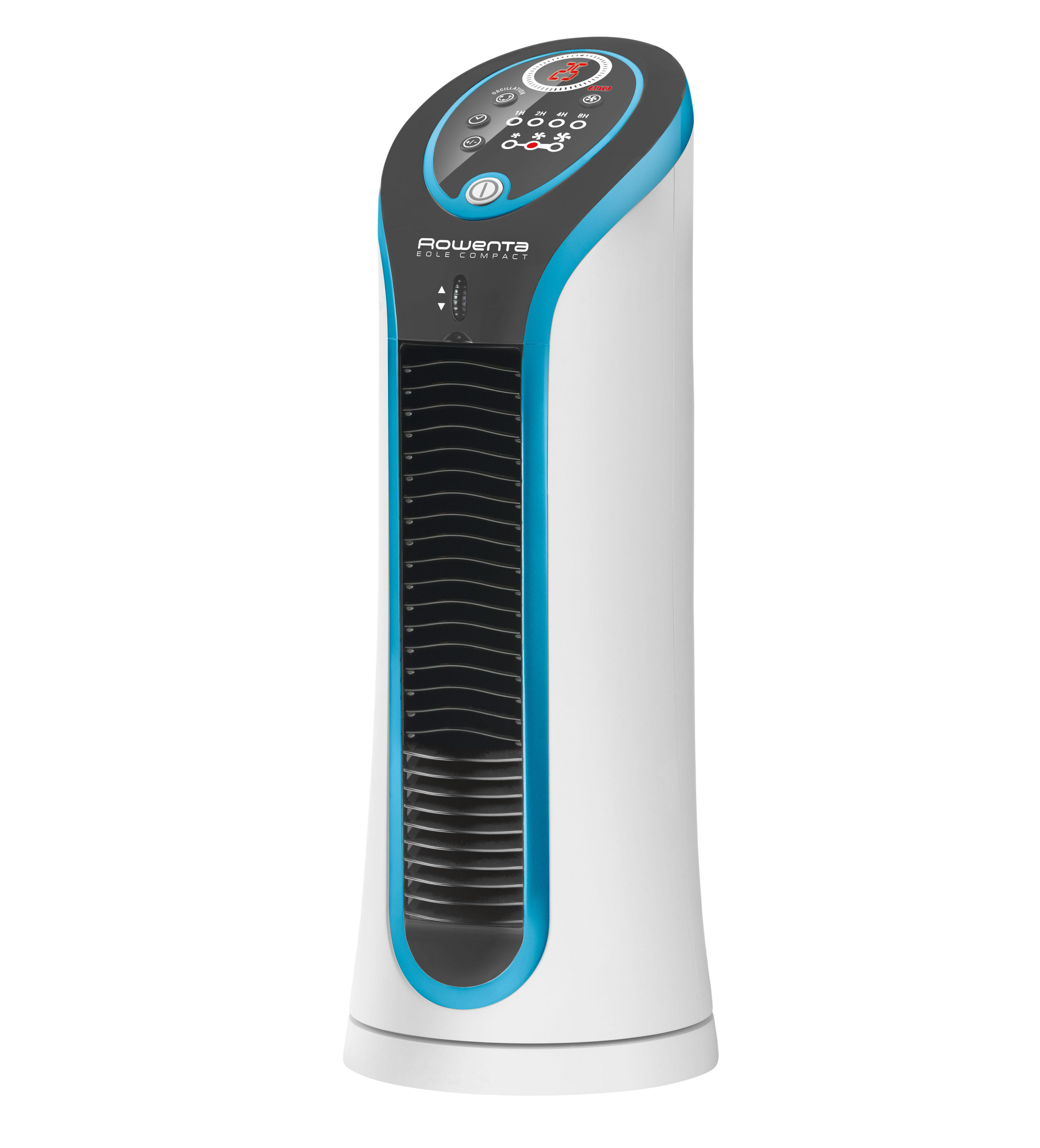 ROWENTA VU6210 Eole Compact Tischventilator Weiß/Blau Metallic (30 Watt)