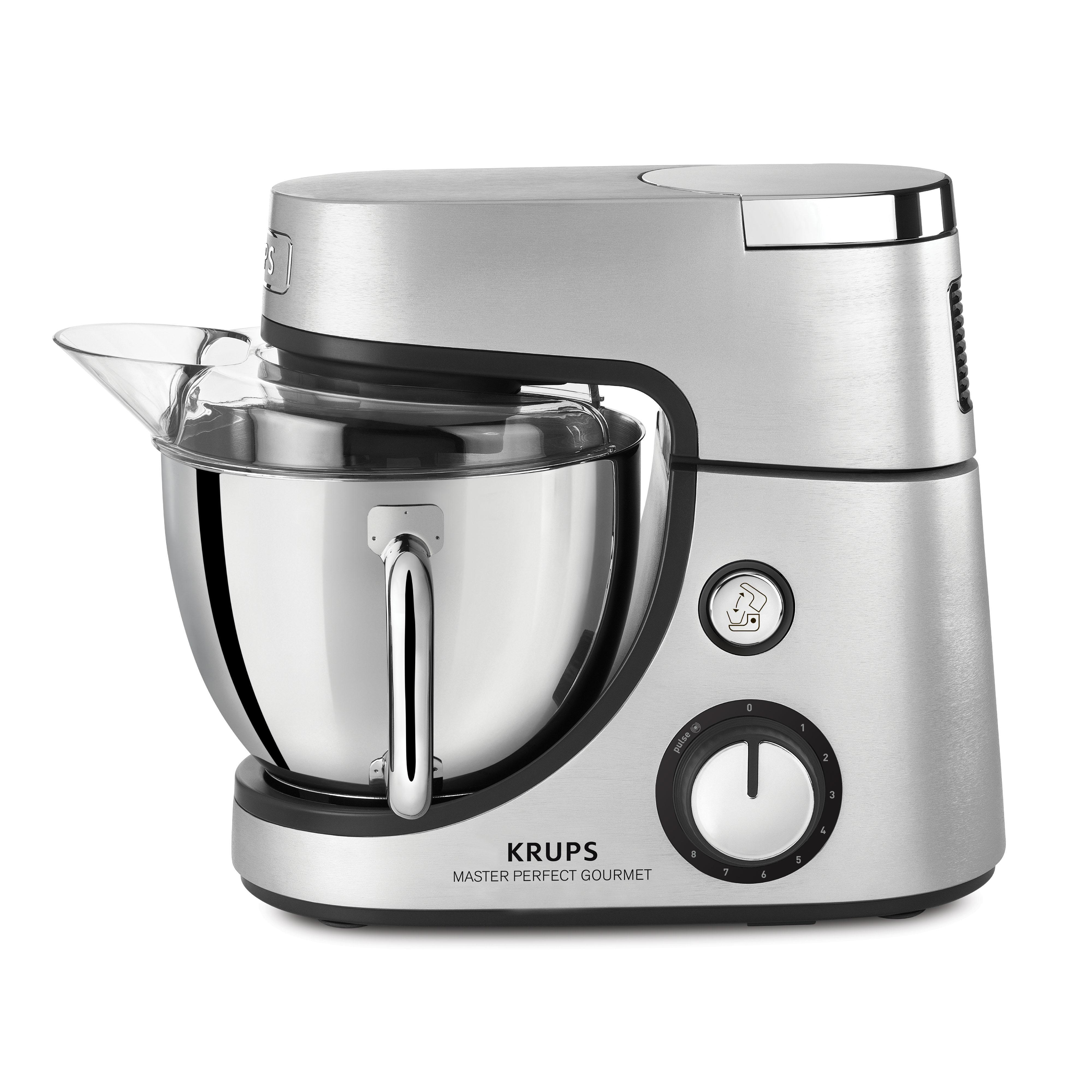 KRUPS KA631D Master Perfect Gourmet + Delica Tool  Küchenmaschine Edelstahl gebürstet (Rührschüsselkapazität: 4,6 l, 1100 Watt)
