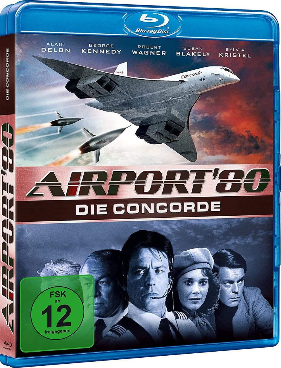 Eine Blu-ray-Disc-Hülle für den Film „Airport '80: The Concorde“ mit dem Cover-Artwork.