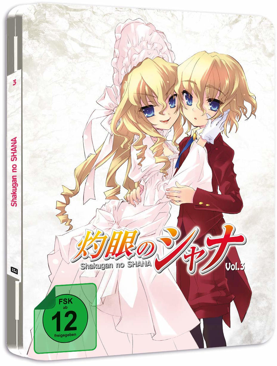 Eine japanische Anime-DVD-Hülle mit zwei blonden Zeichentrickfiguren auf dem Cover.
