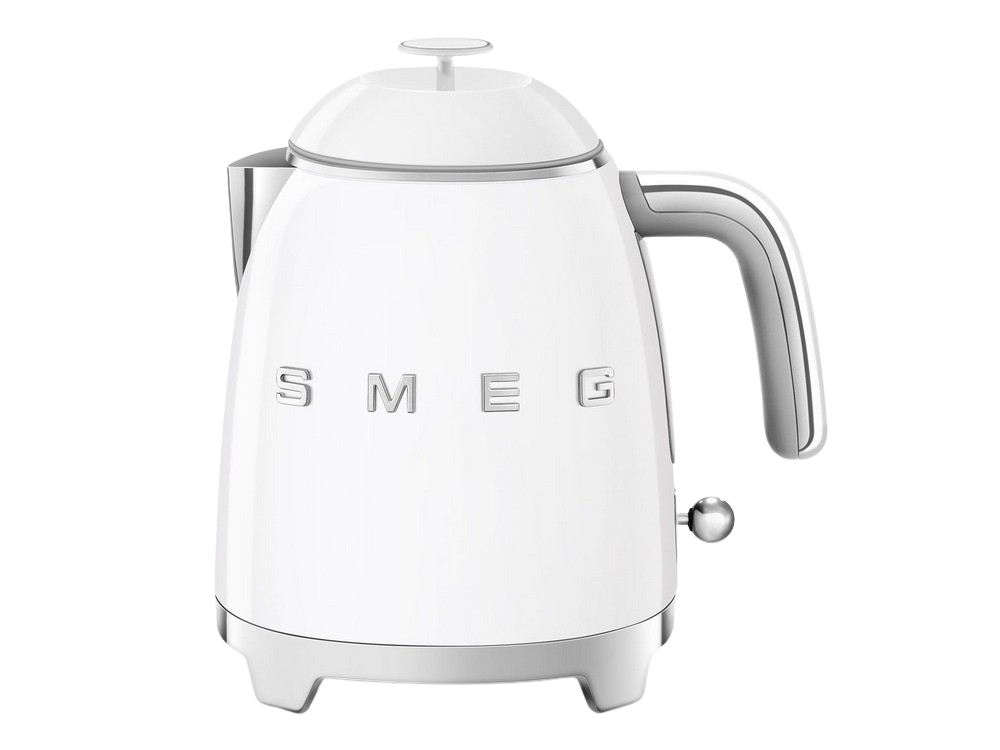 Hervidor de agua - Smeg KLF05WHEU Kettles 50's Style, 0.8 l, 1400 W, Filtro de Agua, Control mecánico, Blanco