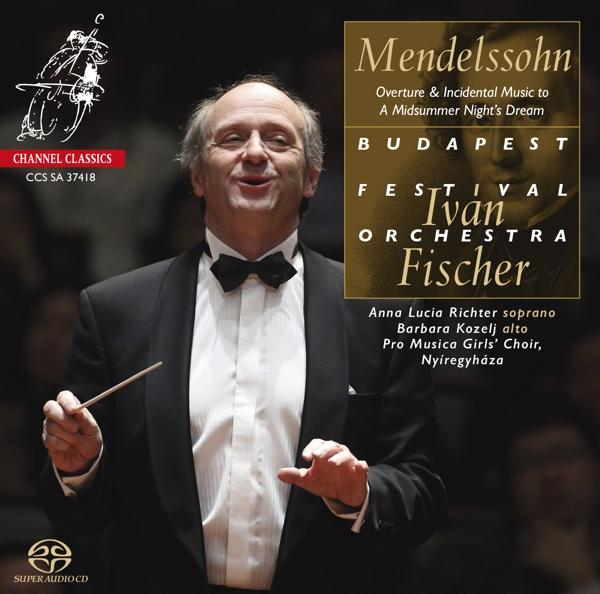 Mendelssohn album borítója. Egy karmester és szöveg jobbra.