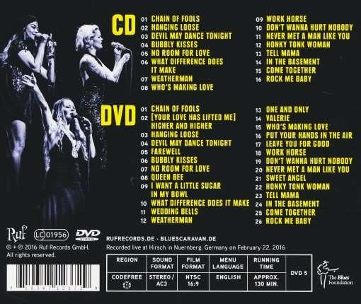 CD- und DVD-Cover. Die CD hat eine Titelliste und die DVD hat eine Titelliste.