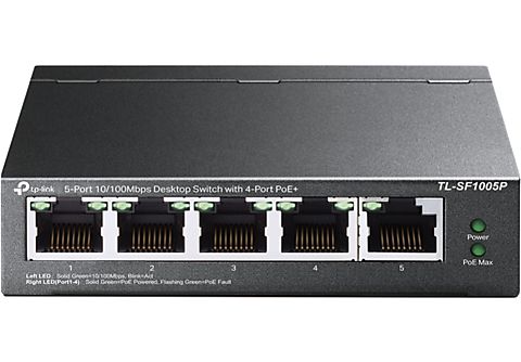 TP-LINK Desktop Switch TL-SF1005P, 4x PoE+, 1x Gb-LAN, Schwarz