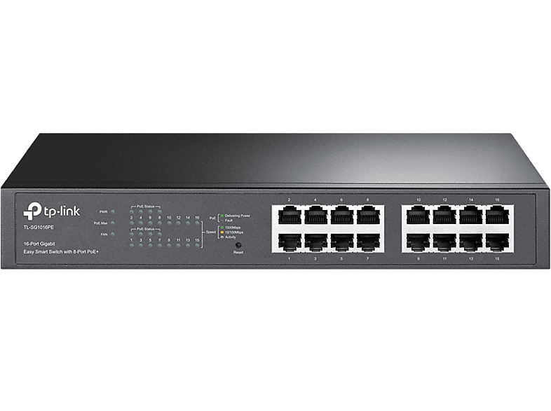 TP-LINK Gigabit Easy Smart Switch TL-SG1000, 8x PoE+, 8x Gb-LAN, Schwarz