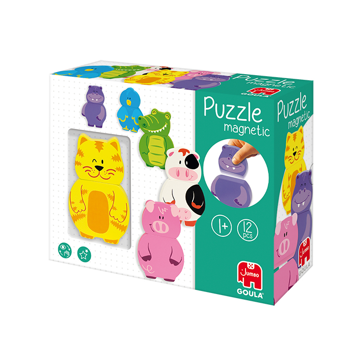 JUMBO Goula Magnetisches Mehrfarbig Holzpuzzle Tiere Kleinkindspielzeug