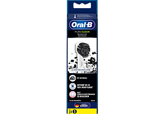 ORAL-B Pure Clean Bürstenköpfe mit Aktivkohle-Borsten - Ersatzbürstenköpfe (Weiss)