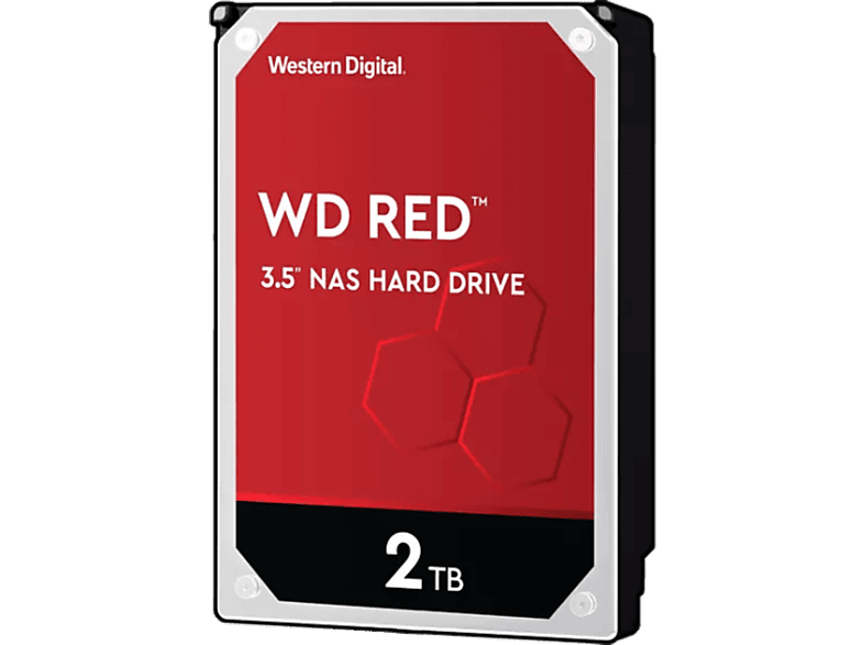 Disco duro interno 2 TB | Western Digital Red NAS Hard Drive, SATA III, 6Gb/s, 5400 rpm, 64 MB, Rojo
