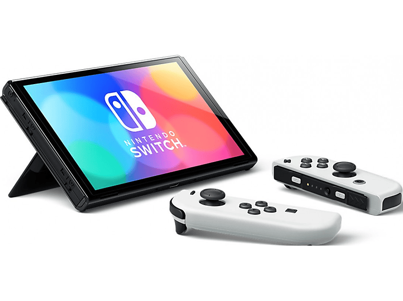 NINTENDO Switch (OLED-Modell) Spielekonsole, Weiss/Schwarz