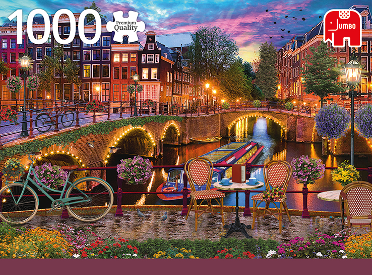 JUMBO Premium Collection Die Grachten von Amsterdam Puzzle Mehrfarbig