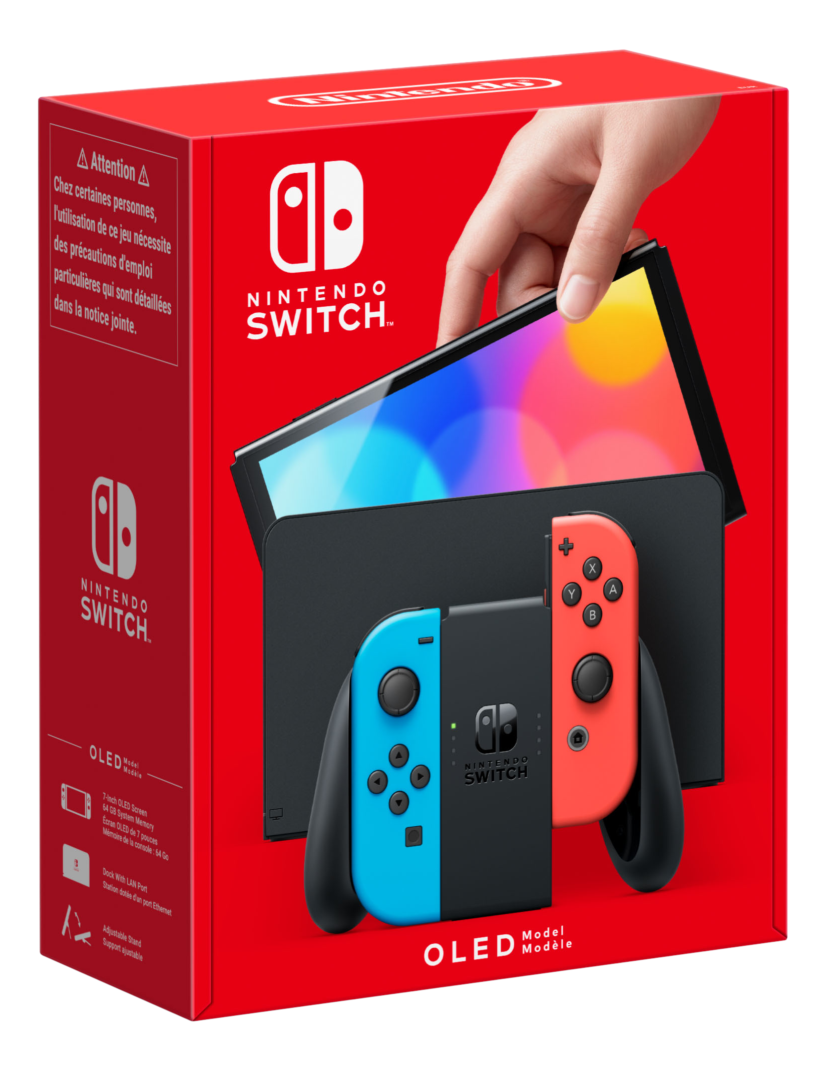 Switch (OLED-Modell) | Spielekonsole - Neon-Blau/Neon-Rot/Schwarz