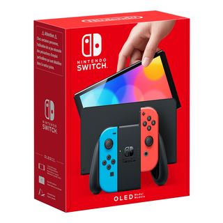 Switch (OLED-Modell) - Spielekonsole - Neon-Blau/Neon-Rot/Schwarz