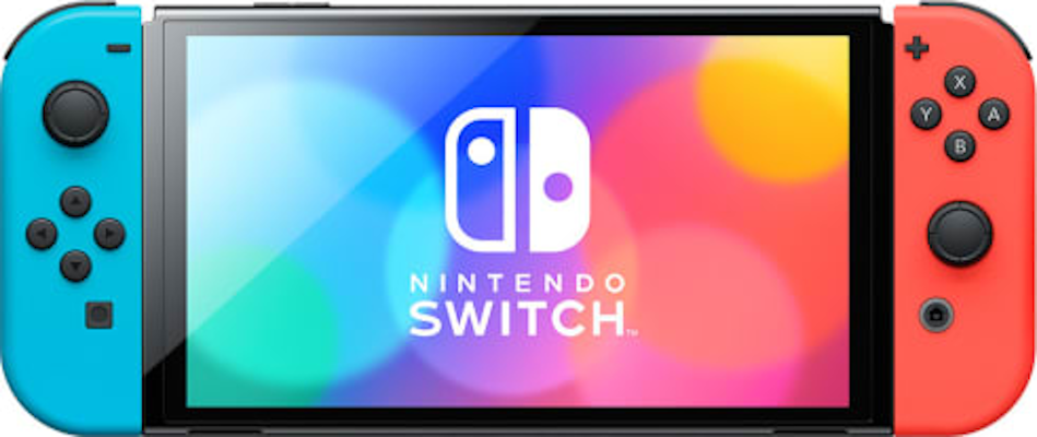 Switch (OLED-Modell) | Spielekonsole - Neon-Blau/Neon-Rot/Schwarz