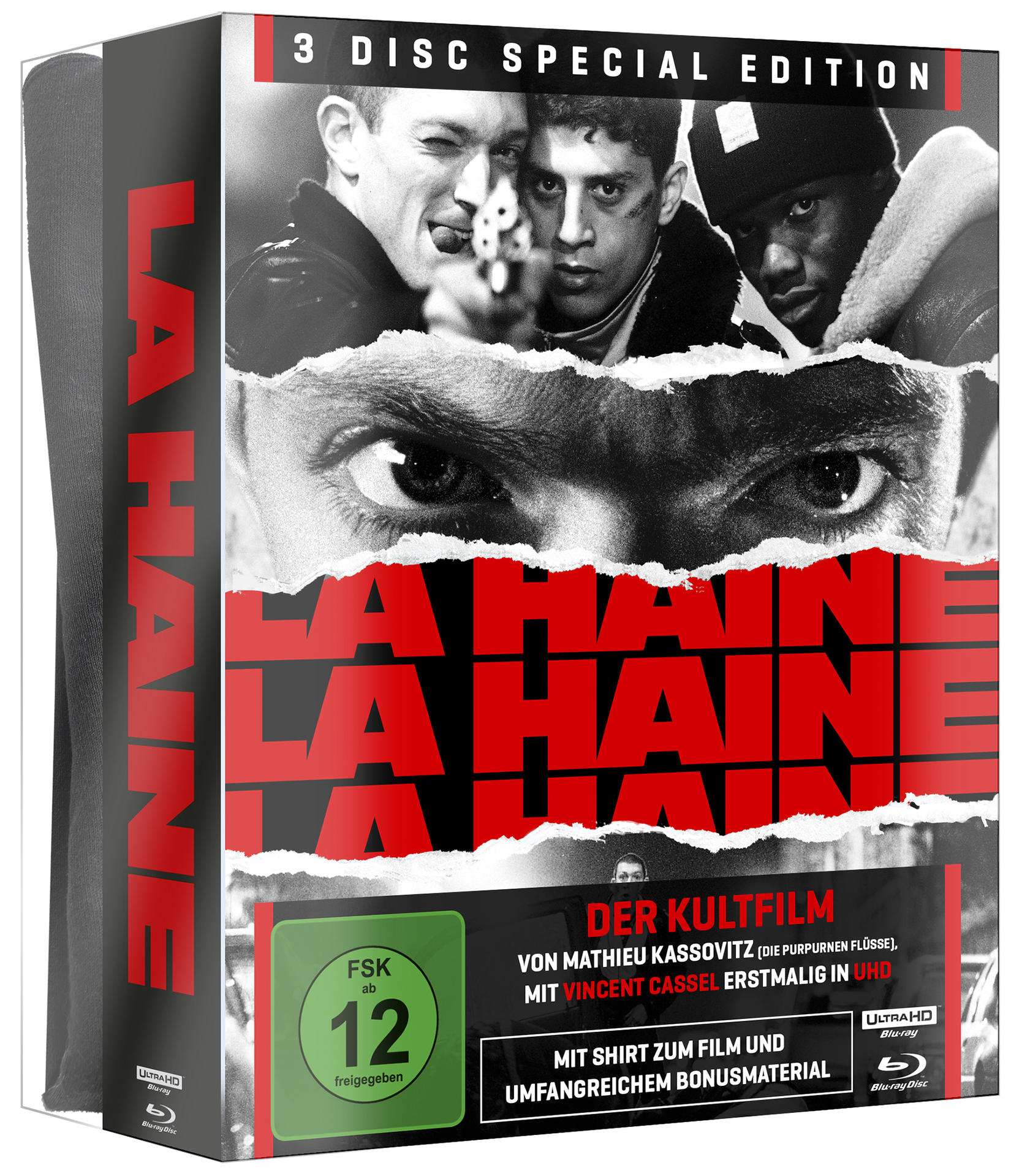 DVD-Box-Set des Films 'La Haine'. Mit Collage von Schauspielern und Filmtitel.