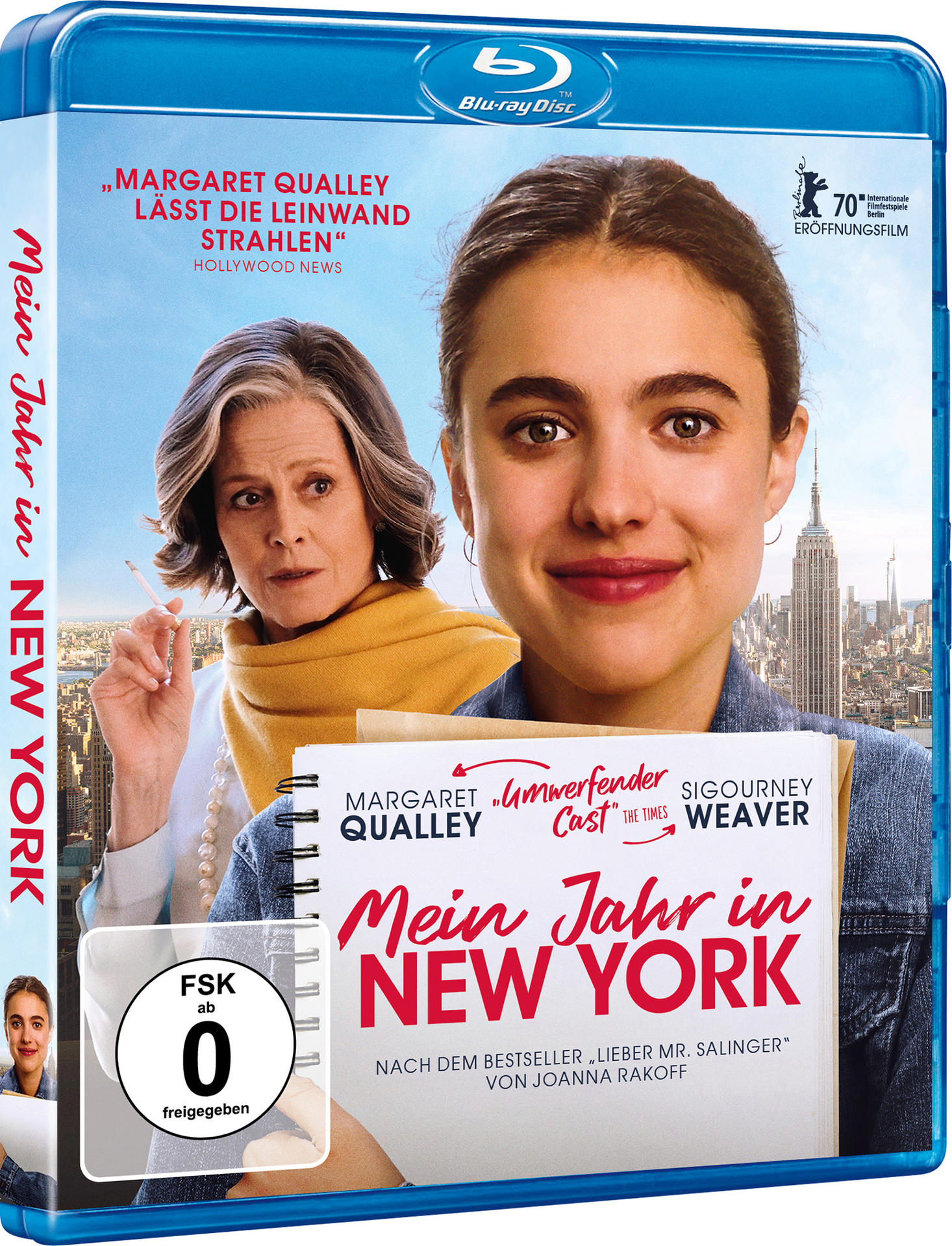 Mein Jahr in New York Blu-ray Disc-Cover. Enthält eine Frau und die Schauspielerin Sigourney Weaver.