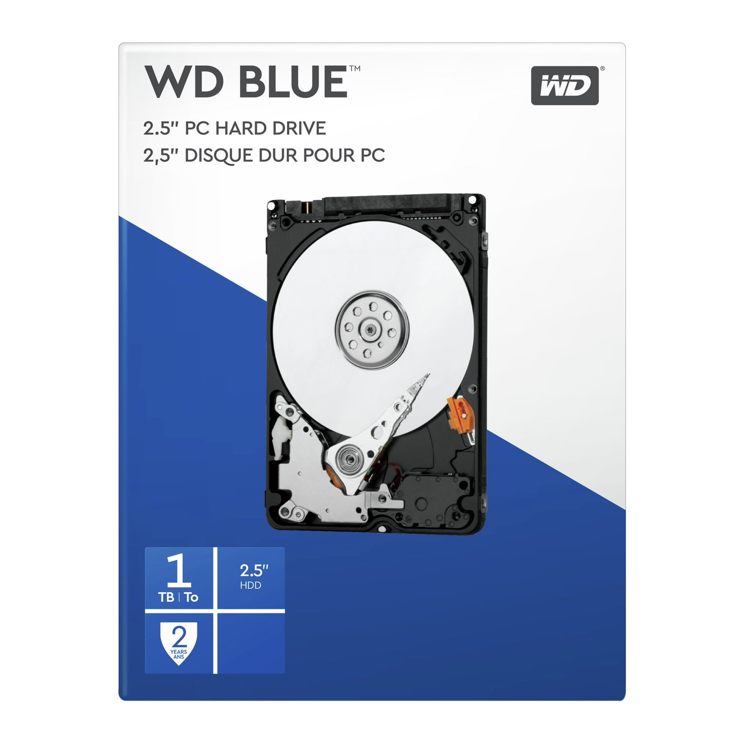 Disco duro interno 1 TB - WD Blue Laptop, 2.5", SATA II, 5400 rpm, 8 MB/s, 3 Gb/s, Azul