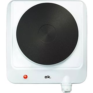 Placa portátil - OK OSP 1520 W, Inducción, 1500 W, 180 mm, 1 zona, Control mecánico, Esmaltado, Blanco