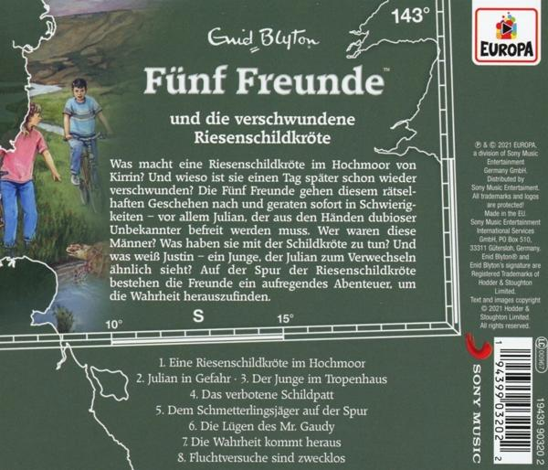 Rückseite eines Buchcovers mit Text und Karte. Zwei Personen auf einem Fahrrad. Text ist auf Deutsch.