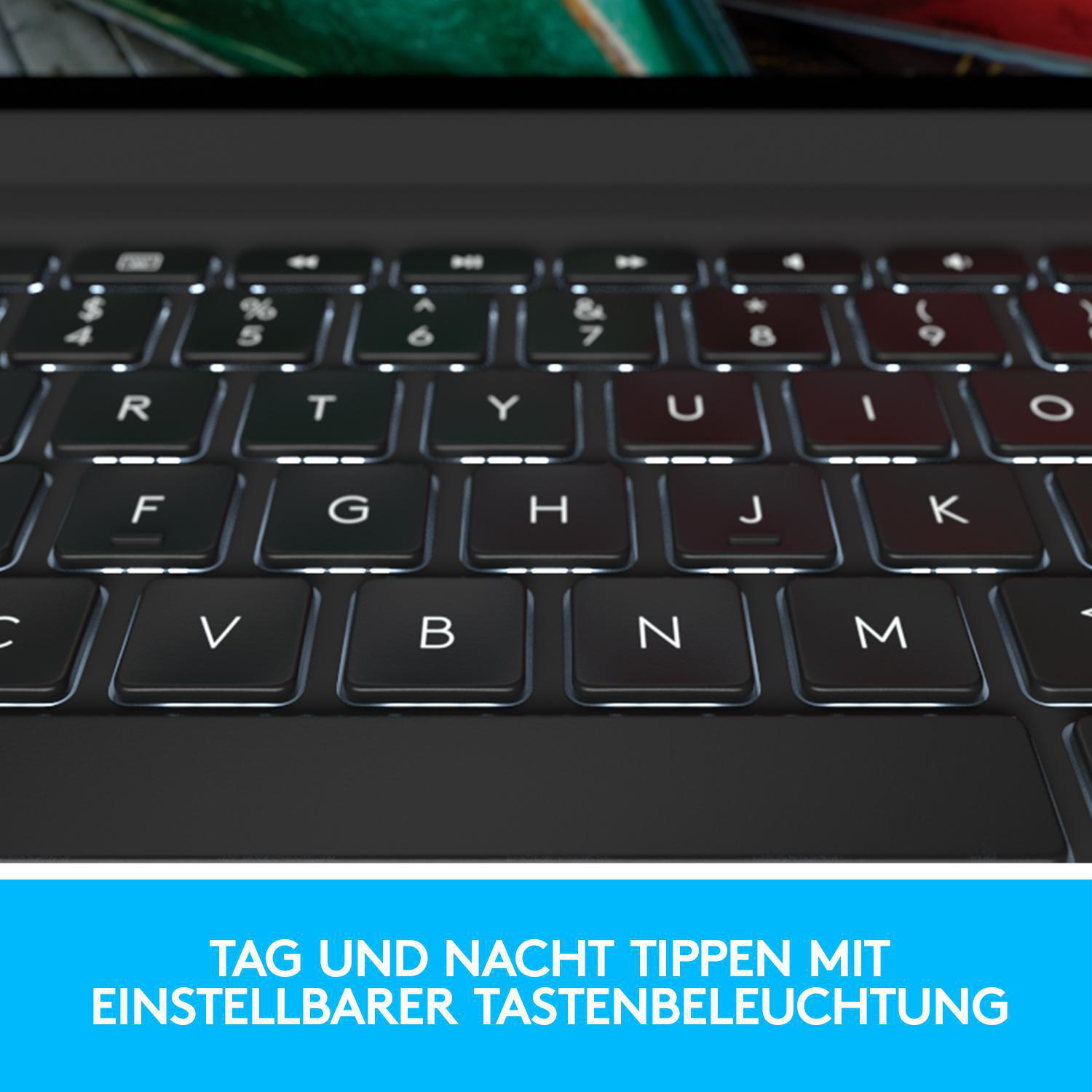 LOGITECH Slim Folio Pro für iPad Pro 11 Zoll Zoll (1., 2., 3. und 4. Generation) Tastatur-Case Grafit
