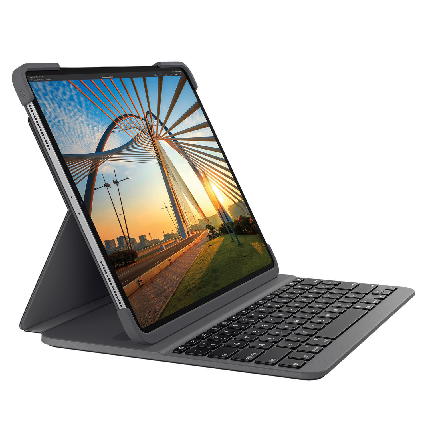 LOGITECH Slim Folio Pro für iPad Pro 11 Zoll Zoll (1., 2., 3. und 4. Generation) Tastatur-Case Grafit
