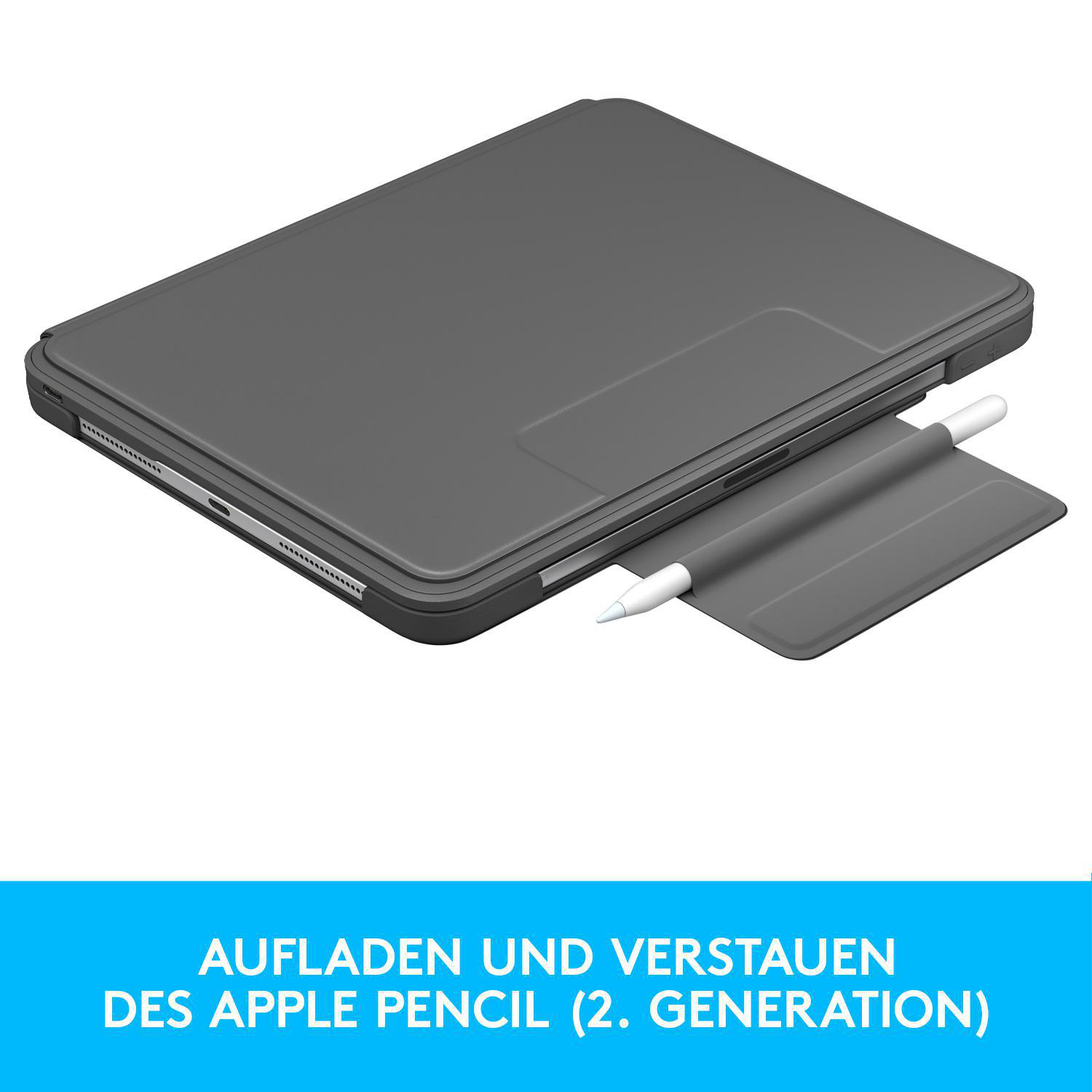 LOGITECH Slim Folio Pro für iPad Pro 11 Zoll Zoll (1., 2., 3. und 4. Generation) Tastatur-Case Grafit
