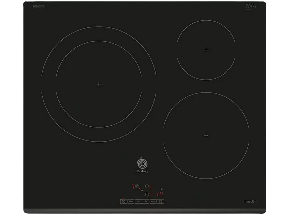 Encimera - Balay 3EB865FR, Eléctrica, Inducción, 3 zonas, 28 cm