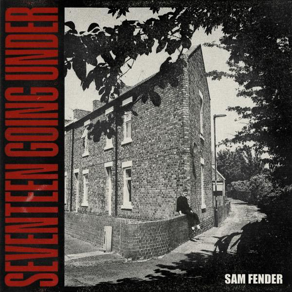 Albumcover mit Backsteingebäude, Person auf Mauer, Text 'SEVENTEEN GOING UNDER'.