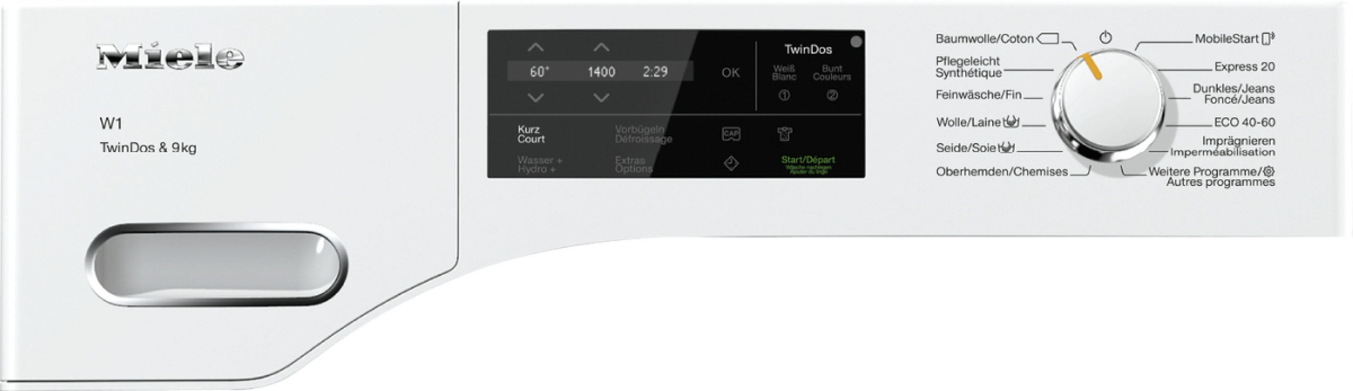 MIELE WWG 700-60 CH - Machine à laver - (9 kg, Blanc)