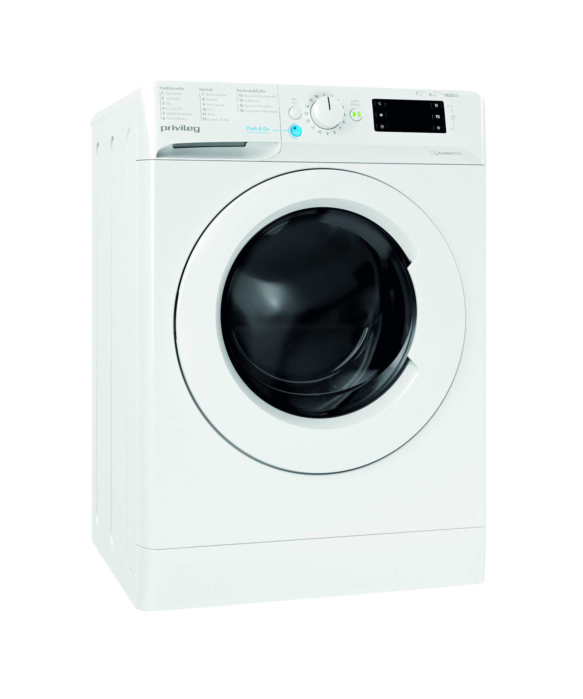 PRIVILEG PWWT X 76G6 DE N Waschtrockner (7 kg / 6 kg, 1551 U/Min.)