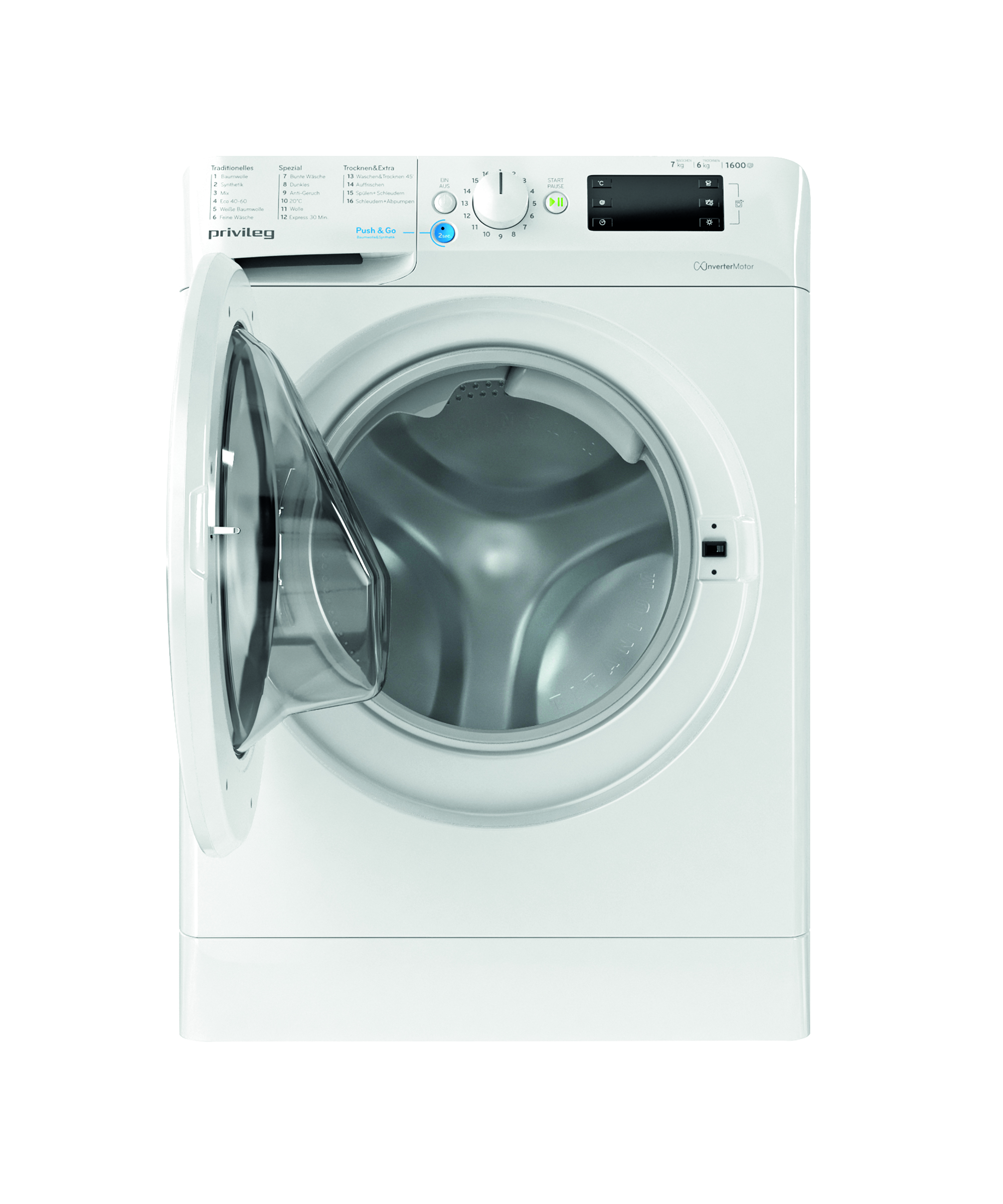 PRIVILEG PWWT X 76G6 DE N Waschtrockner (7 kg / 6 kg, 1551 U/Min.)