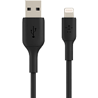 Cable USB - Belkin CAA004BT1MBK, USB-A a Lightning, 1m, Negro