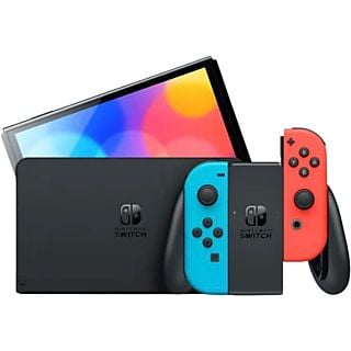 Consola - Nintendo Switch OLED, 7", Joy-Con, 64 GB, Azul y Rojo Neón