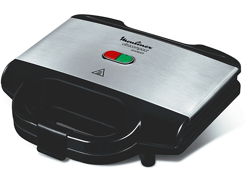 immagine di Moulinex SM156D Ultracompact Metal Tostiera Sandwich Maker 700W piastre antiaderenti colore Nero Inox